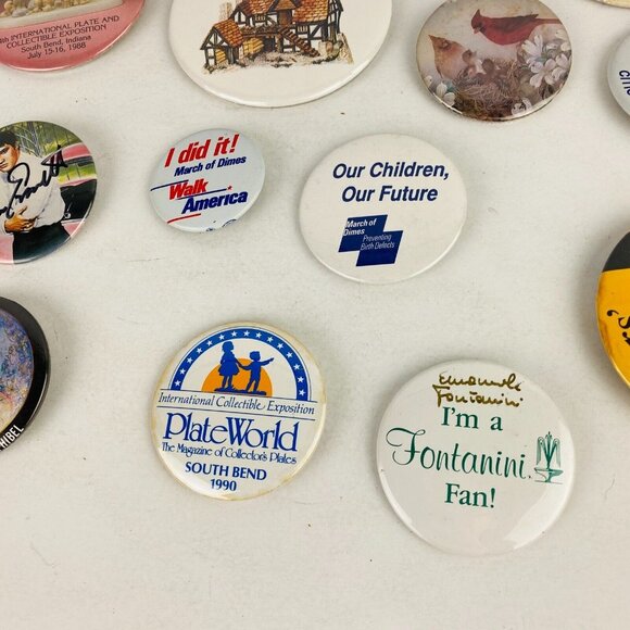 Collectible Artists Round Pins Pinbacks From Event Shows Some Signed Lot - Picture 12 of 16